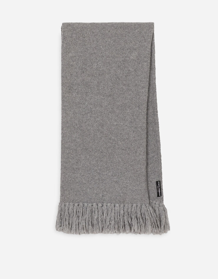 Dolce&Gabbana Stretch technical wool knit scarf Grey GXR11TJFMK7