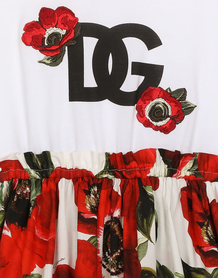 Dolce & Gabbana Vestido de punto con estampado de anémonas Imprima L5JD8AG7M2A