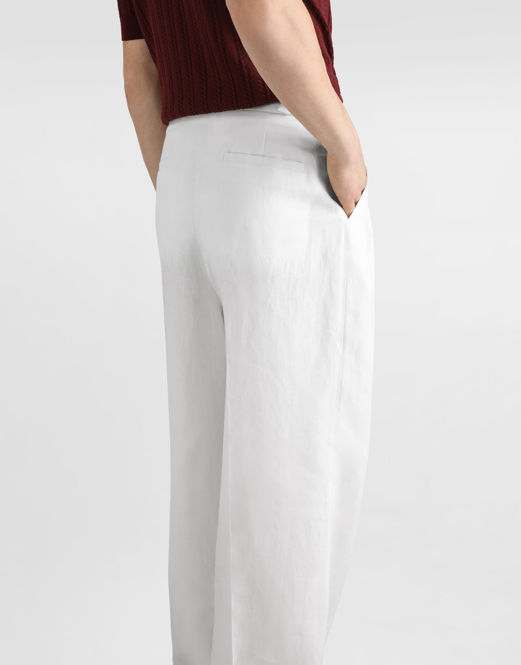 Linen trousers in White for Men | Dolce&Gabbana®