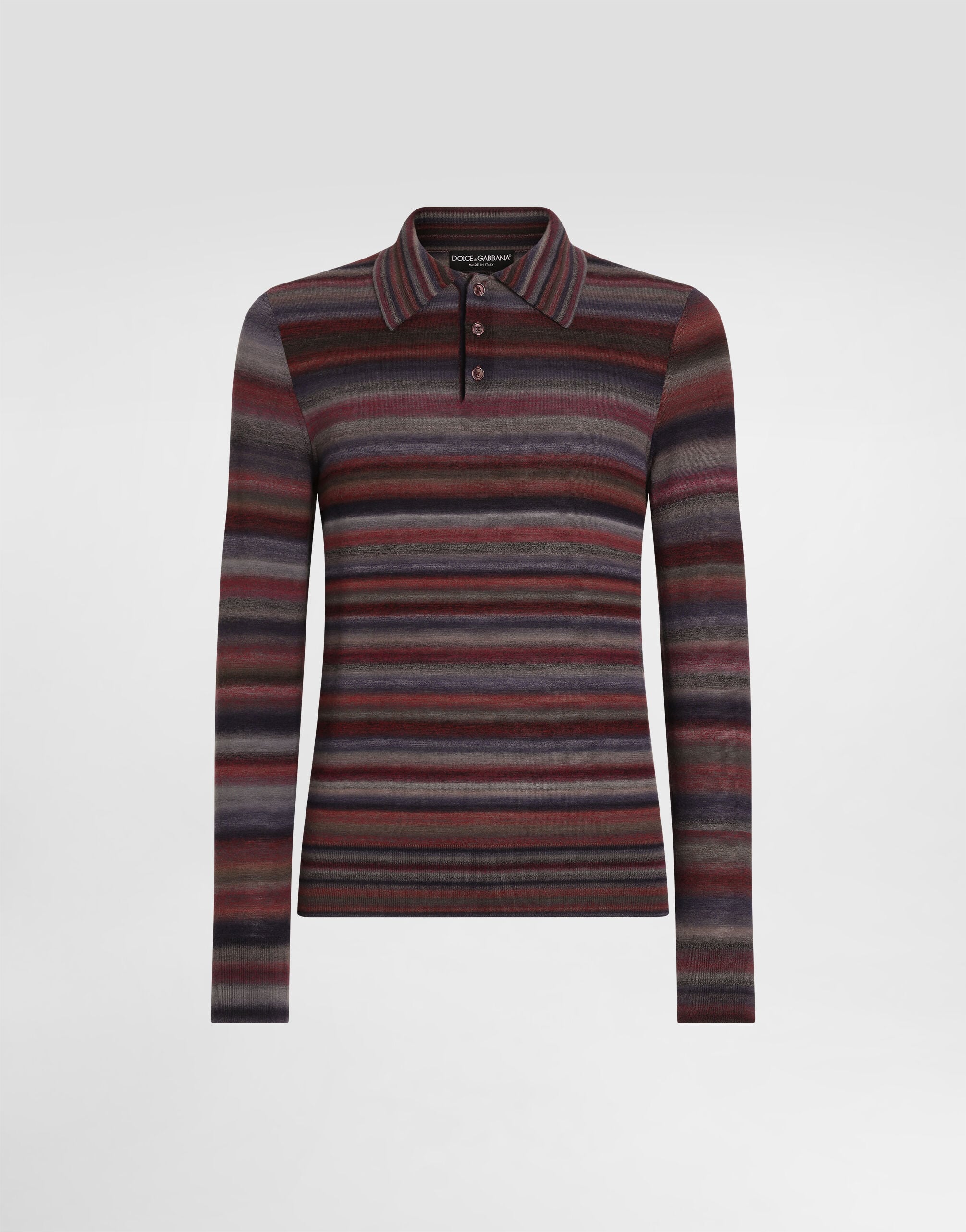 Striped wool polo shirt