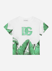 Dolce & Gabbana Jersey T-shirt with banana-tree DG logo print Azul Claro L1JTEYG7L1B
