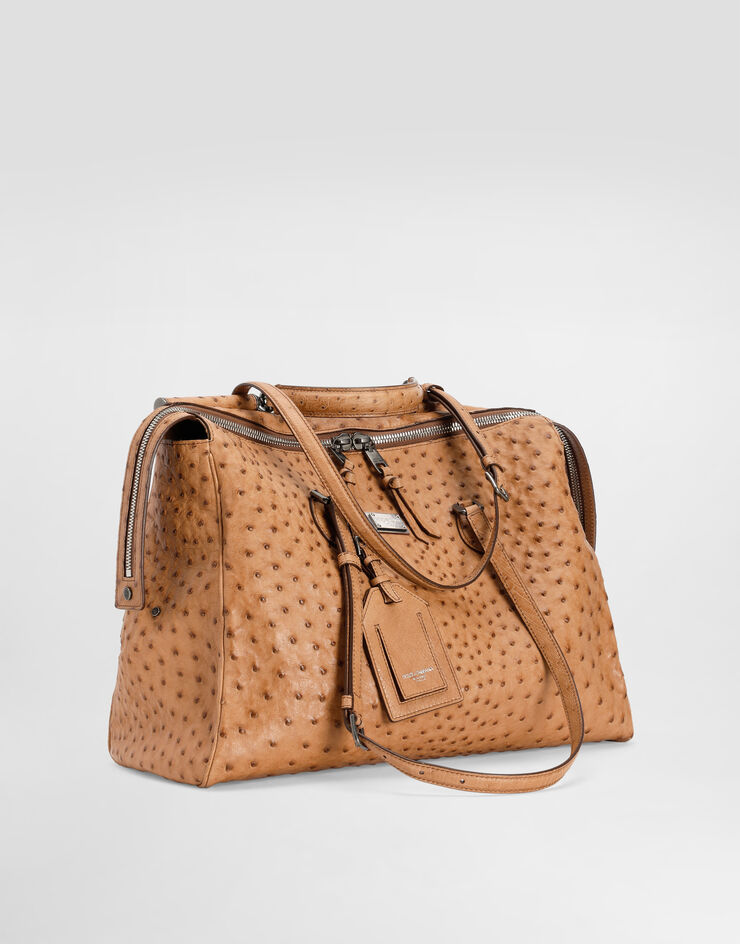 Dolce & Gabbana Vittoria ostrich leather handbag Beige BM7825A8B06