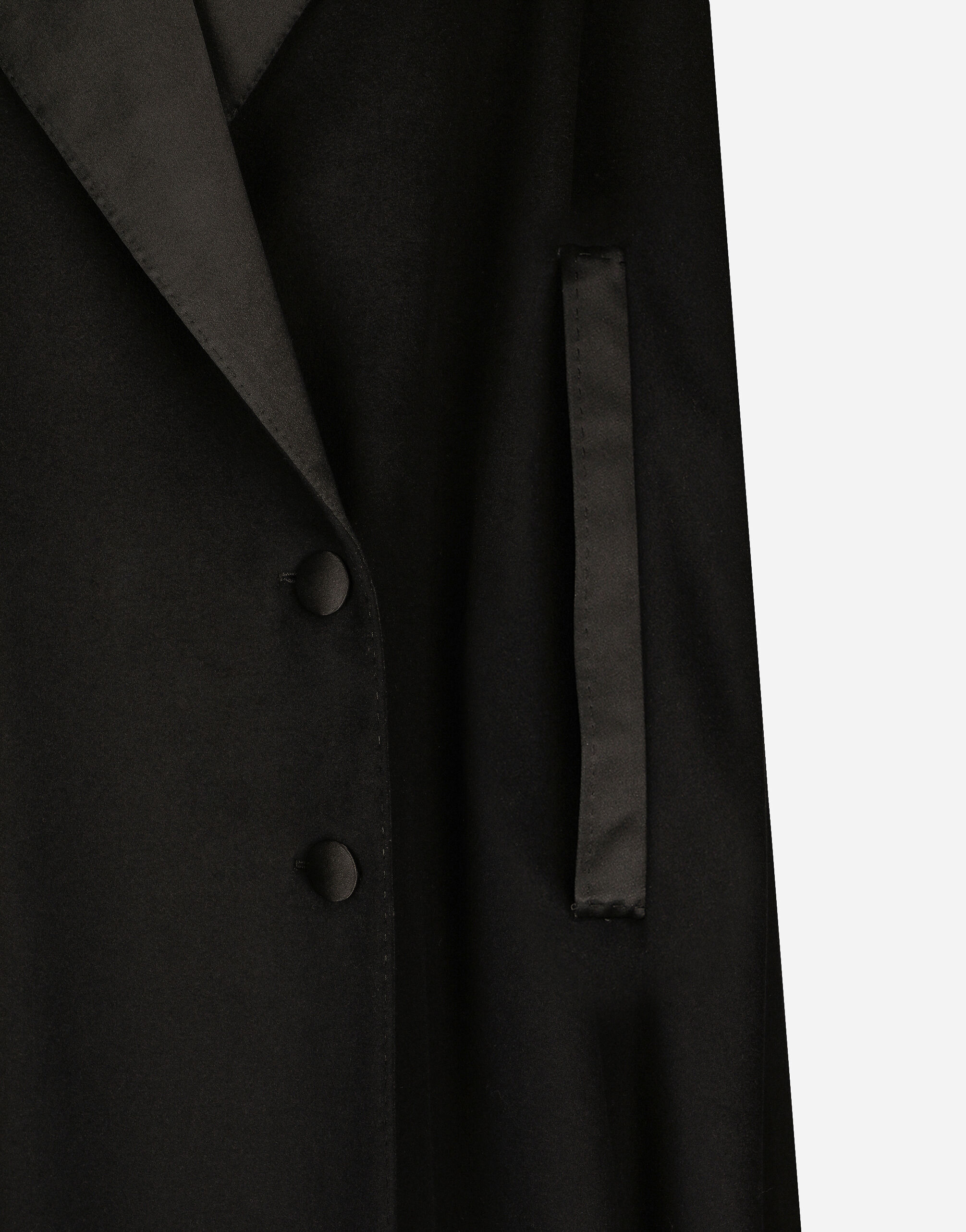 コート DOLCE & GABBANA BLACK CASHMERE COAT Single-breasted wool and cashmere cape in Black for Women