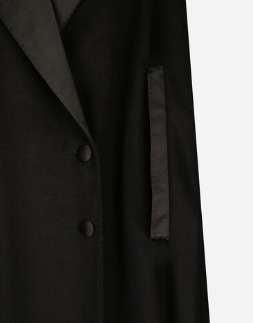 Dolce & Gabbana Single-breasted wool and cashmere cape Black F0W1UTFU3QZ