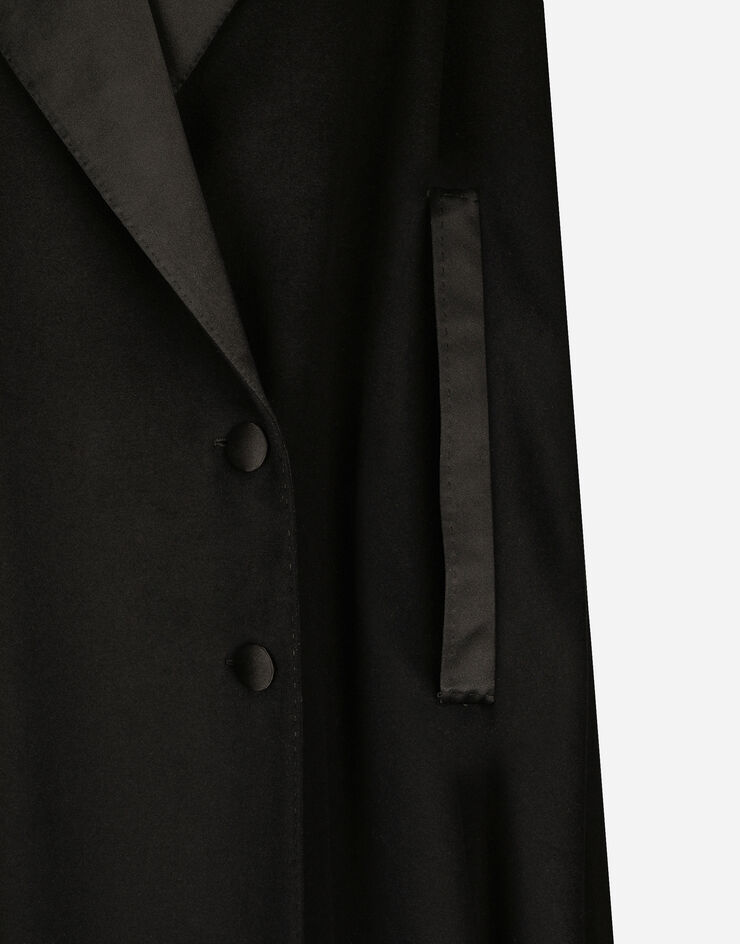 Dolce & Gabbana Single-breasted wool and cashmere cape Black F0W1UTFU3QZ