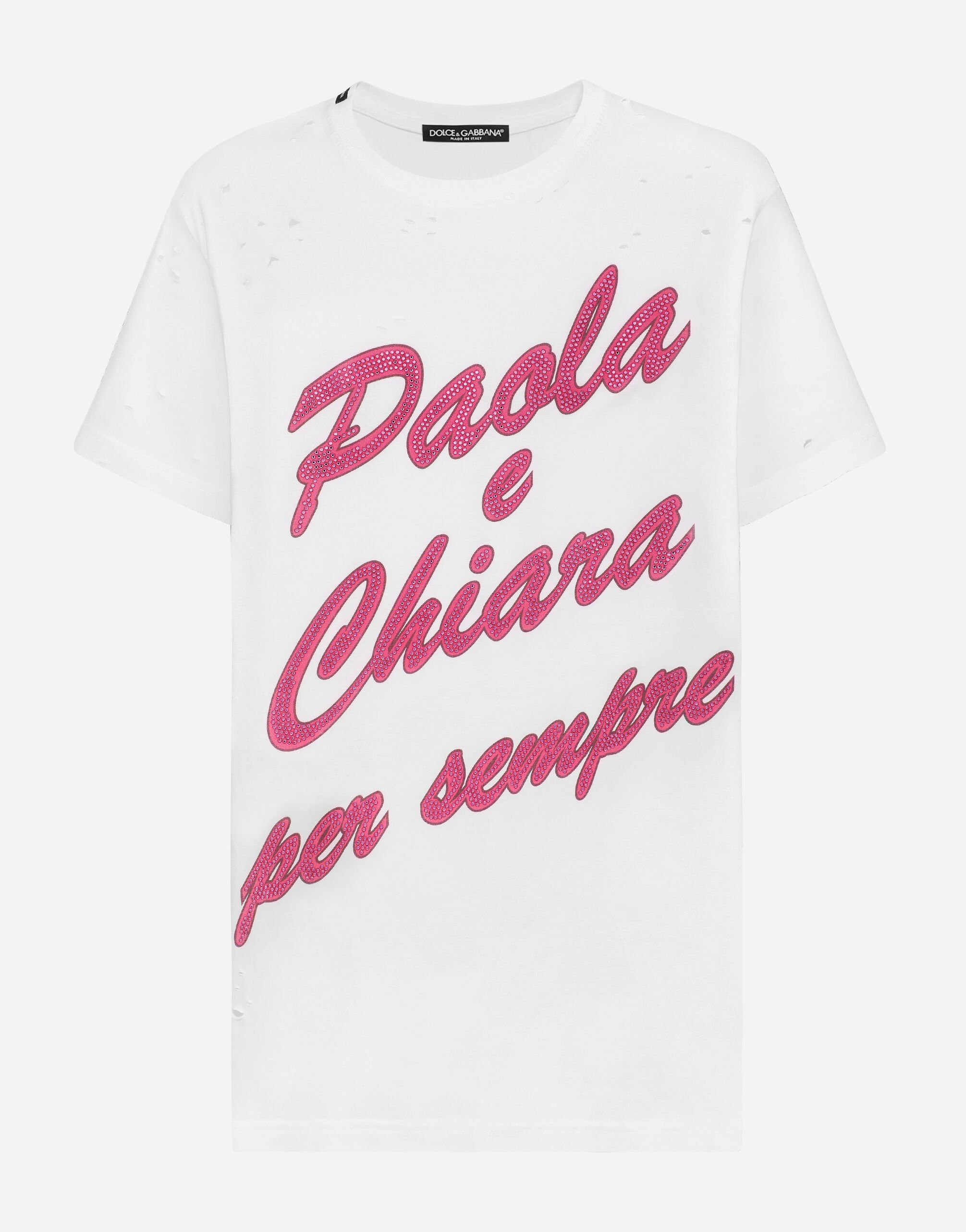 Dolce&Gabbana T-Shirt "Paola e Chiara per sempre" Weiss I8AOHMG7K9Z