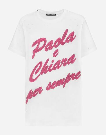 Dolce&Gabbana T-shirt "Paola e Chiara per sempre" Blanc I8AOHMG7K9Z