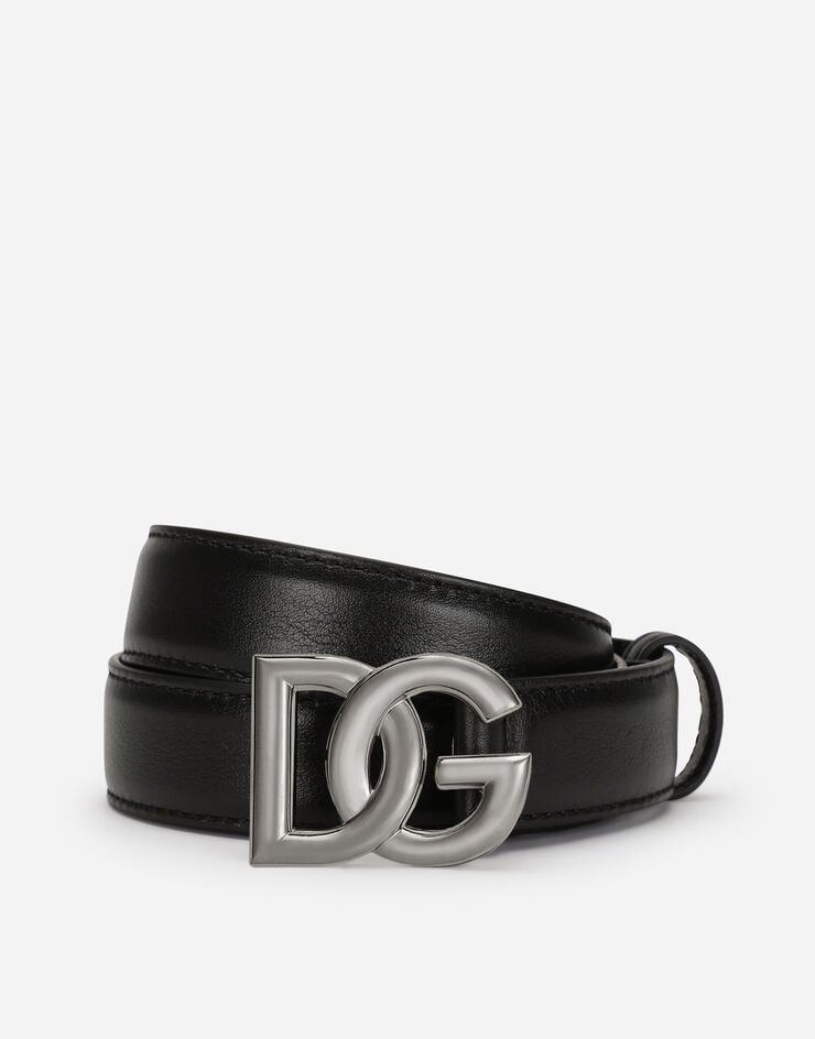 Dolce & Gabbana Calfskin belt with crossover DG buckle logo Multicolor BC4645AQ292