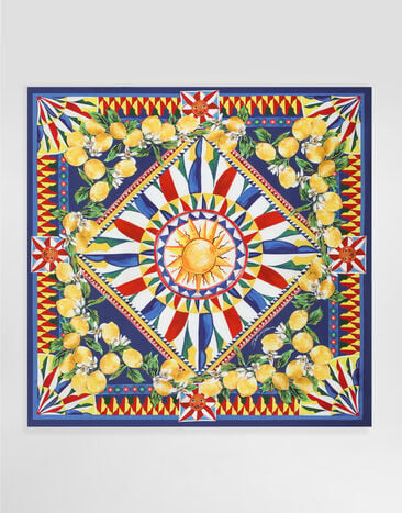 Dolce & Gabbana 70x70 carretto-print silk twill scarf Multicolor GQ348EG0TJU