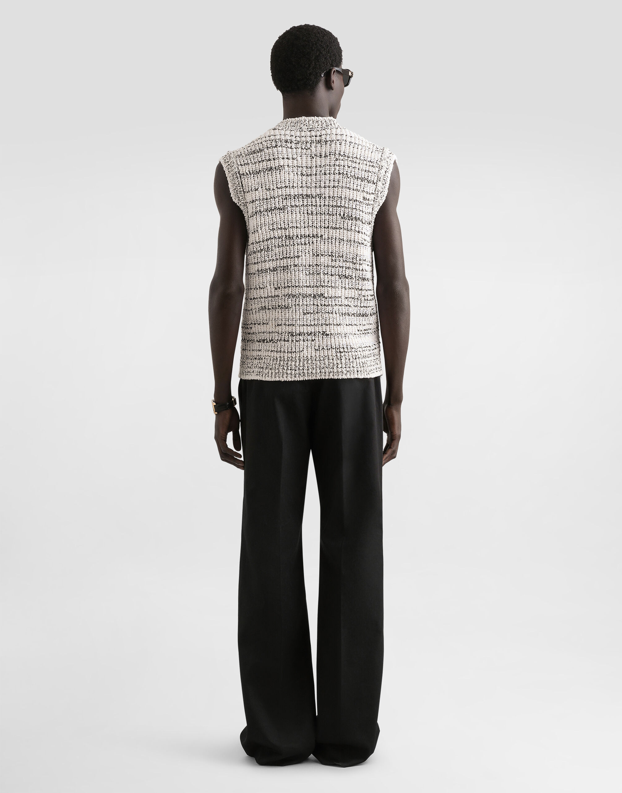 Intarsia pullover vest in Multicolor for Men | Dolce&Gabbana®