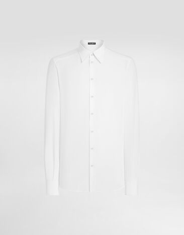 Dolce & Gabbana Camicia martini in crêpe de chine di seta Bianco G5ML1TFU1UQ