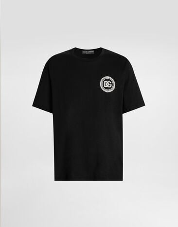 Dolce & Gabbana Jersey t-shirt with patch Black G8PN9ZG7PZF
