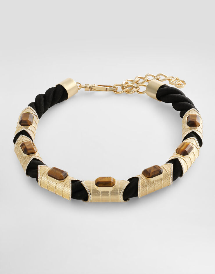 Dolce & Gabbana Rope necklace with tiger's eye stone Multicolor WNS3P1W1111