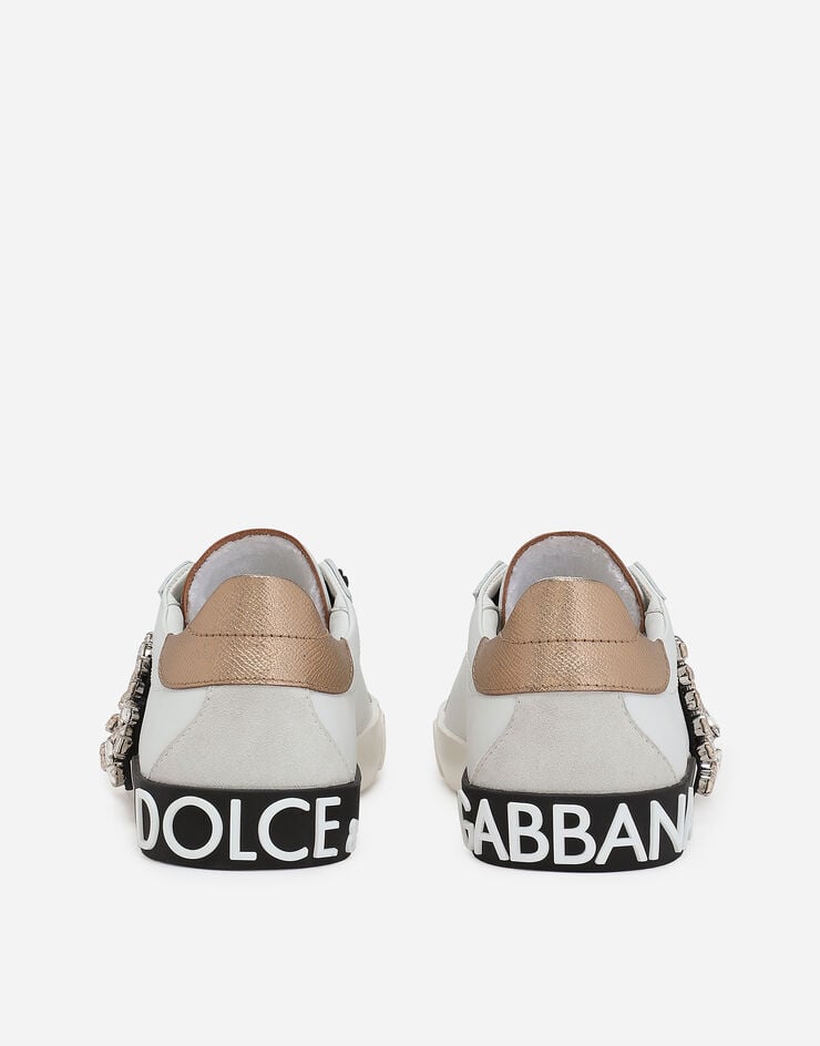Dolce & Gabbana سنيكرز بورتوفينو من جلد عجل عتيق أبيض CK2203AO902
