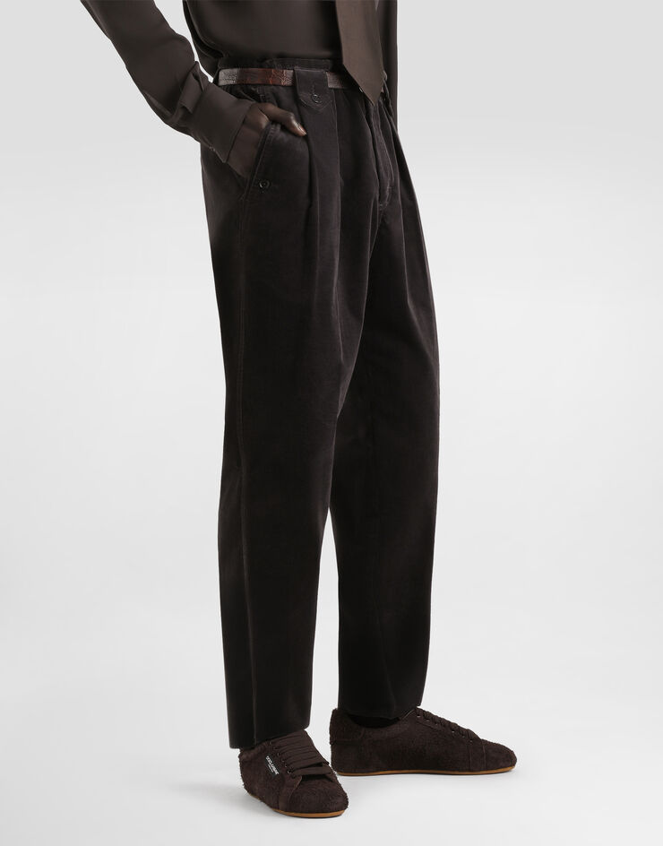 Dolce & Gabbana Velvet trousers Grey GP13XTFUWER