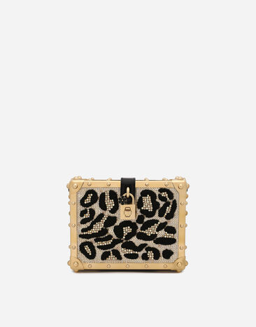 Dolce & Gabbana Satin Dolce Box with embroidery Animal Print BE1446AM568