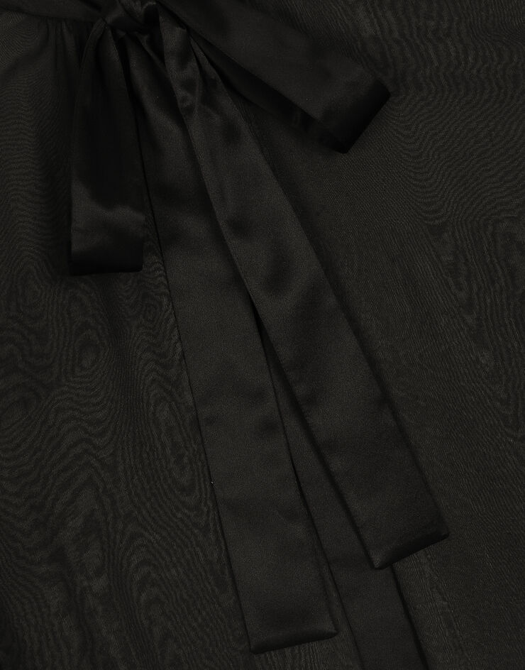 Dolce & Gabbana Silk chiffon shirt with pussy-bow Black F5S81TFU1AT