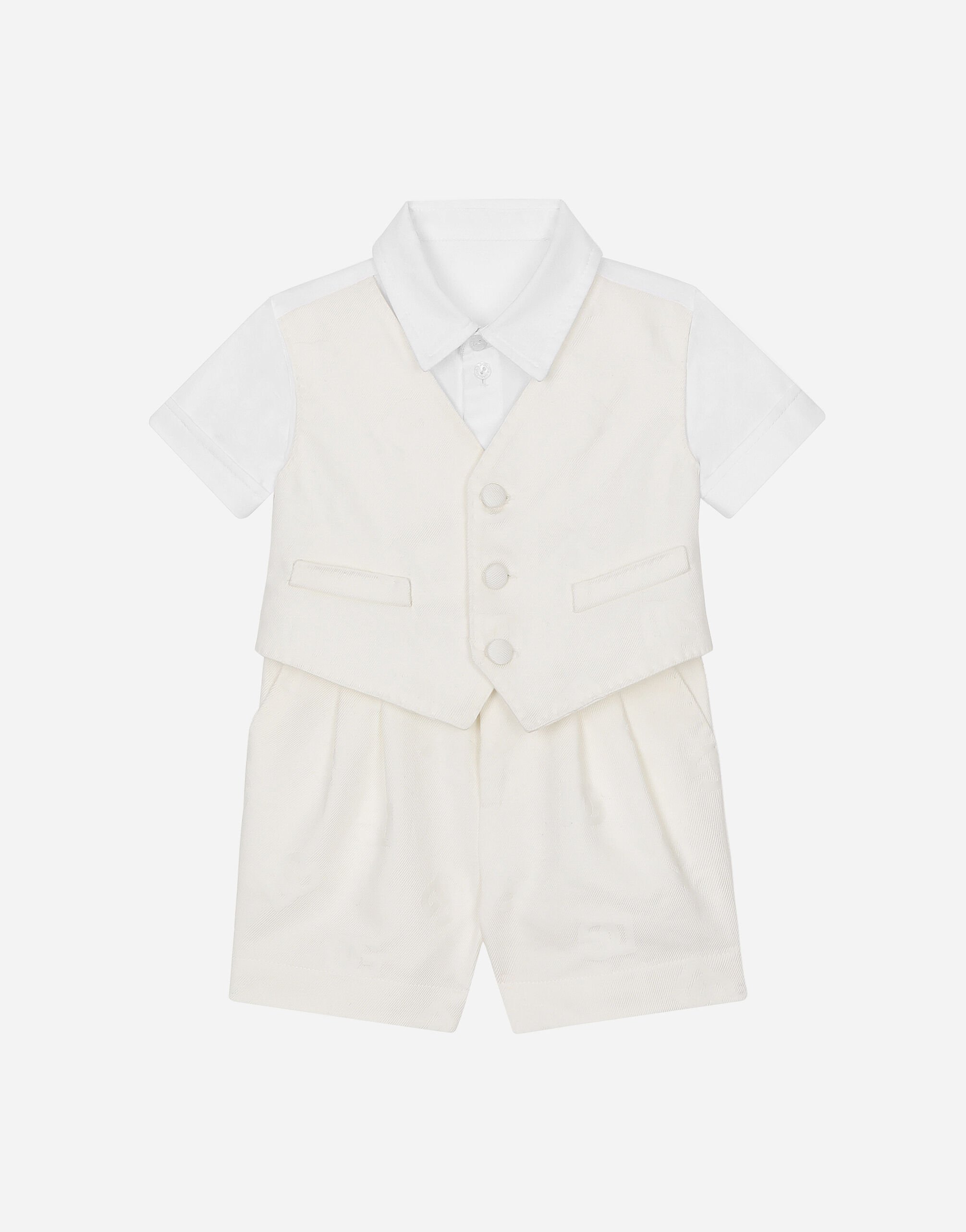 Dolce & Gabbana Short onesie with vest detail White L0EGG2FU1L6