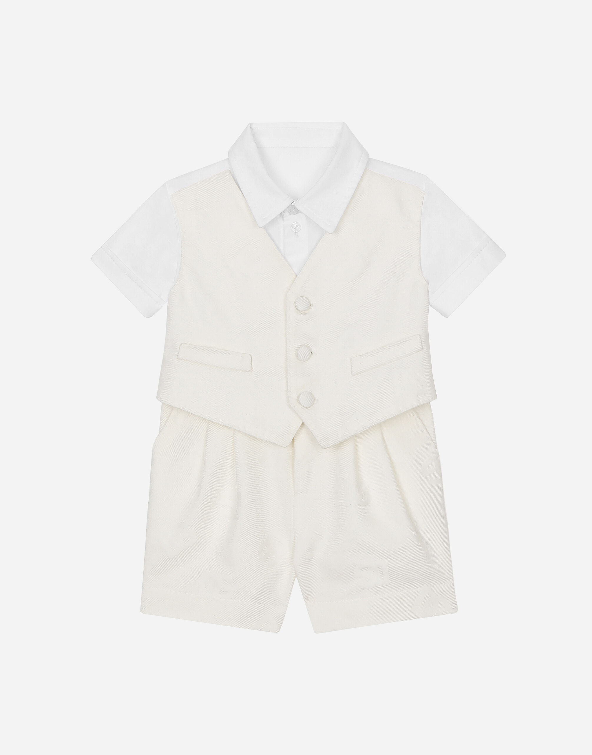 Short onesie with vest detail in Multicolor for Boys Dolce Gabbana