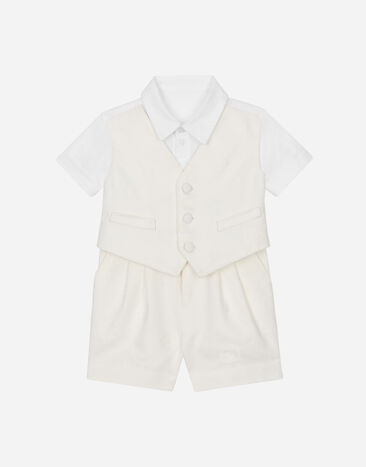 Dolce & Gabbana Short onesie with vest detail White L0EGG2FU1L6