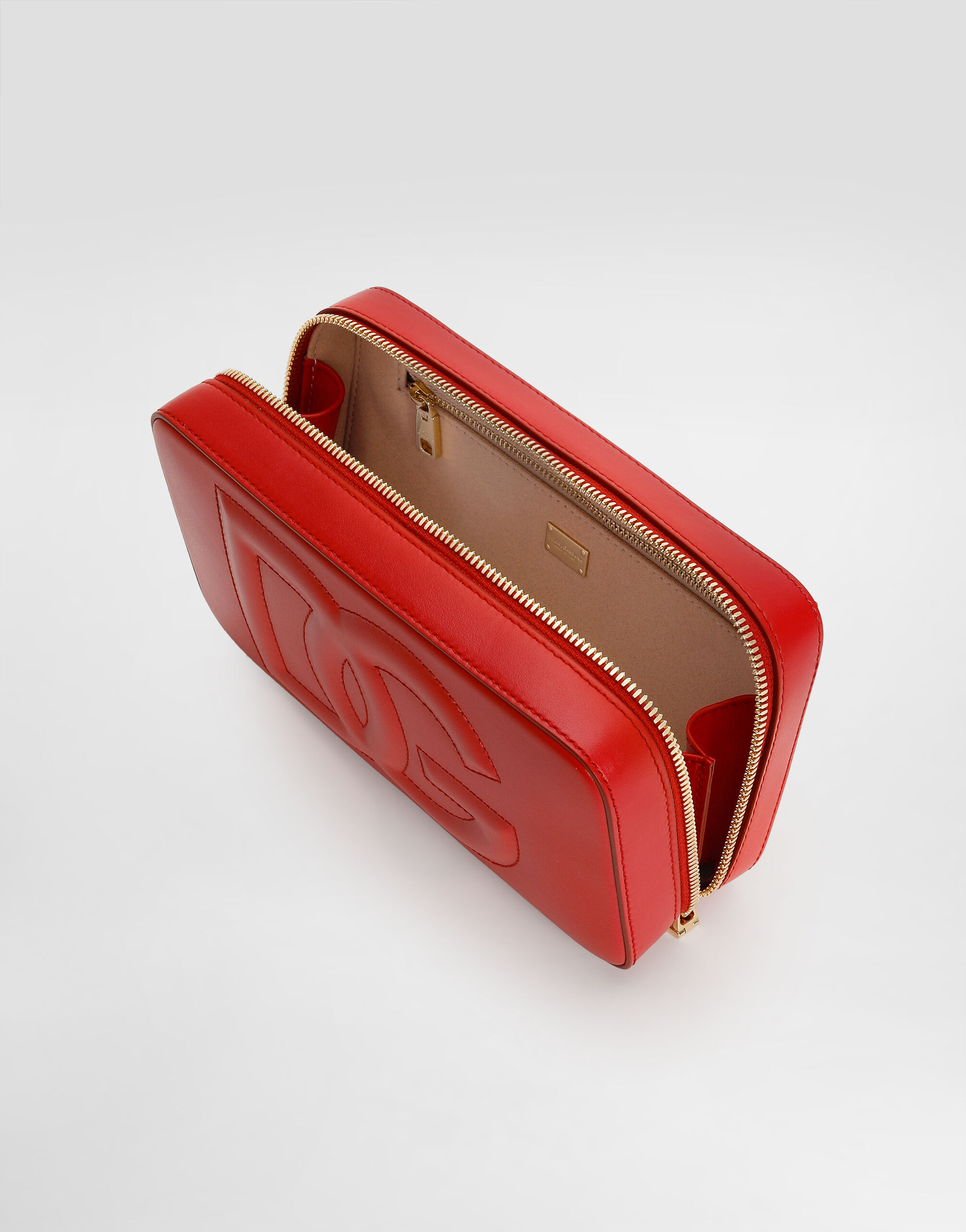 Small calfskin DG Logo camera bag in Red for Women