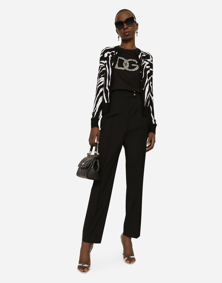 Dolce & Gabbana Pantalones de popelina de lana Negro FTCF1TFUBD5