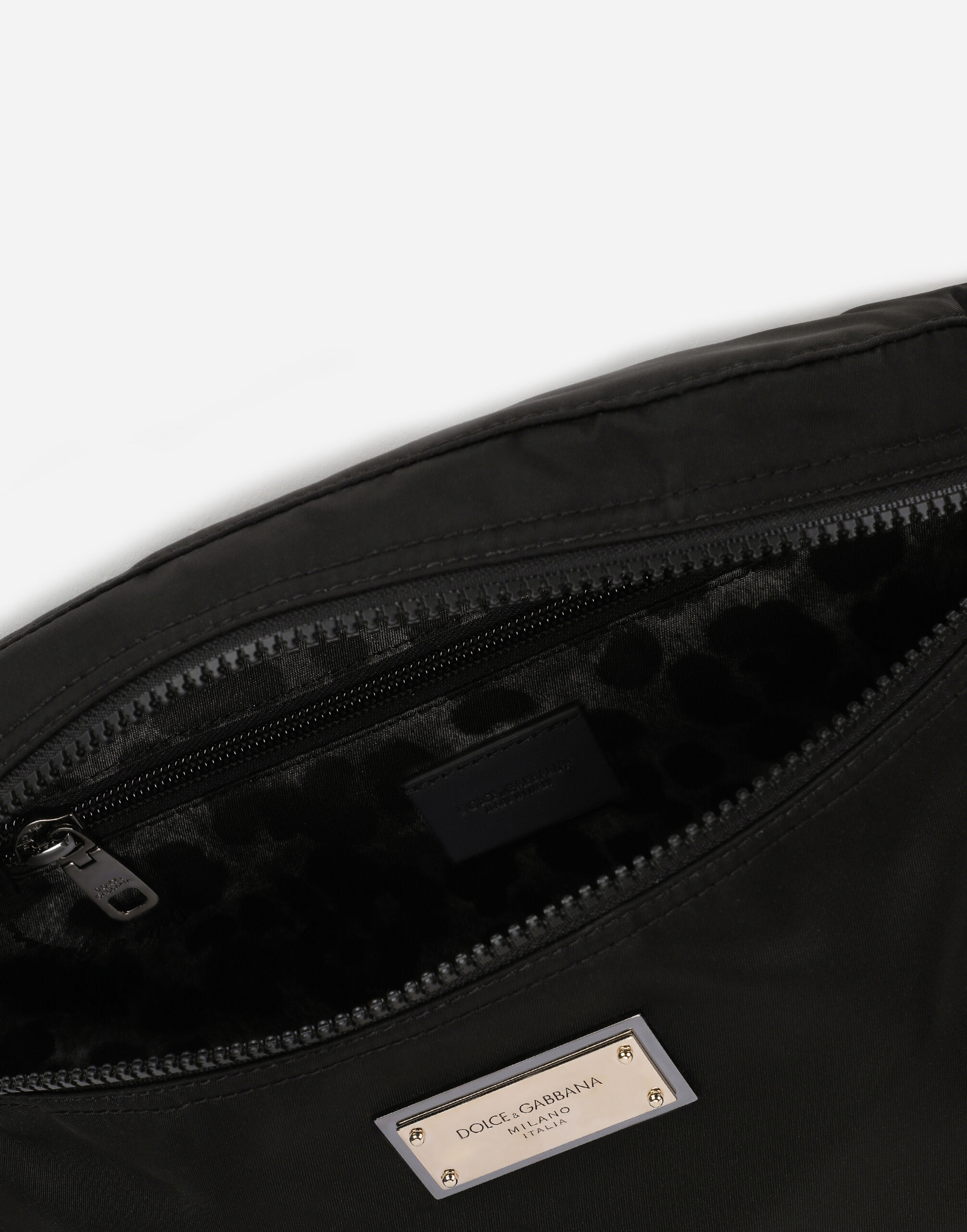 Nylon belt bag with branded plate in Black for Men Dolce Gabbana