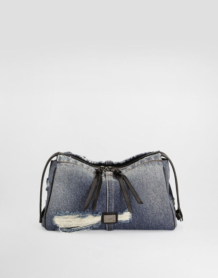Dolce & Gabbana Borsa a spalla Vittoria in denim patchwork Blu BM2049AY768