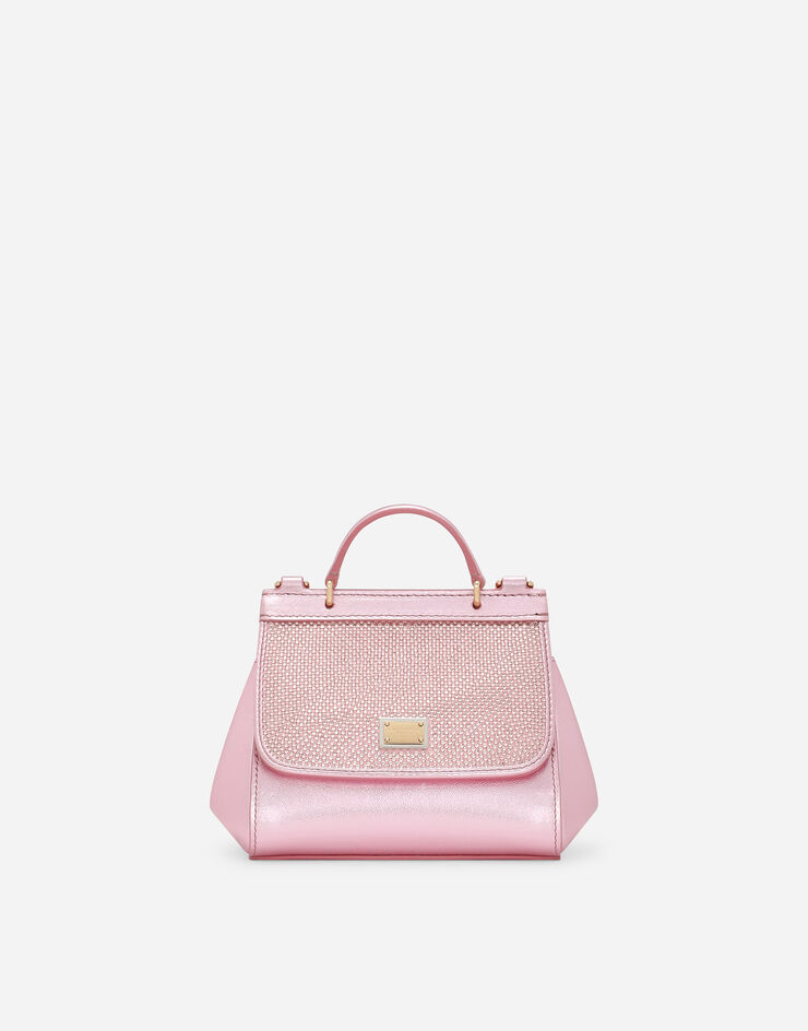 Dolce & Gabbana Сумка Sicily из ламинированной телячьей кожи розовый EB0003AA746