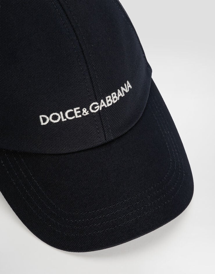 Dolce & Gabbana Cotton baseball cap with Dolce&Gabbana logo Blue GH886ZGH207