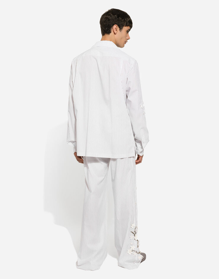 Dolce & Gabbana Striped poplin shirt with embroidery Dolce & Gabbana Striped poplin shirt with embroidery Multicolor G5LH2ZGH893