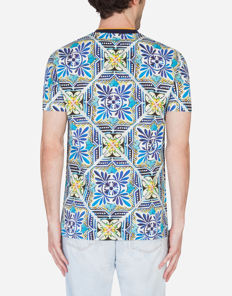 Dolce & Gabbana Cotton t-shirt with maiolica print MAIOLICA PRINT G8KD0THS7B4