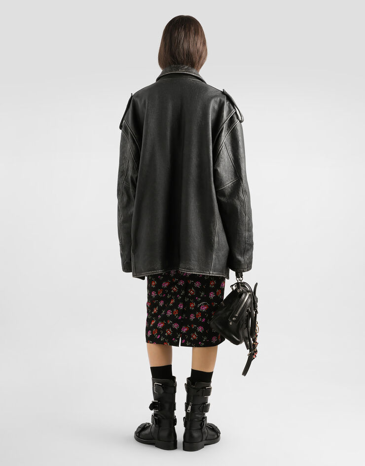 Dolce & Gabbana Vintage-effect leather jacket Dolce & Gabbana Vintage-effect leather jacket Black F9T69LGDDEE