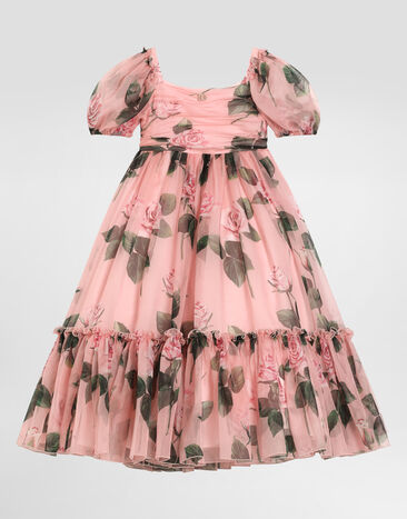 Dolce & Gabbana Rose-print organza dress Print L54DE0FI5KS