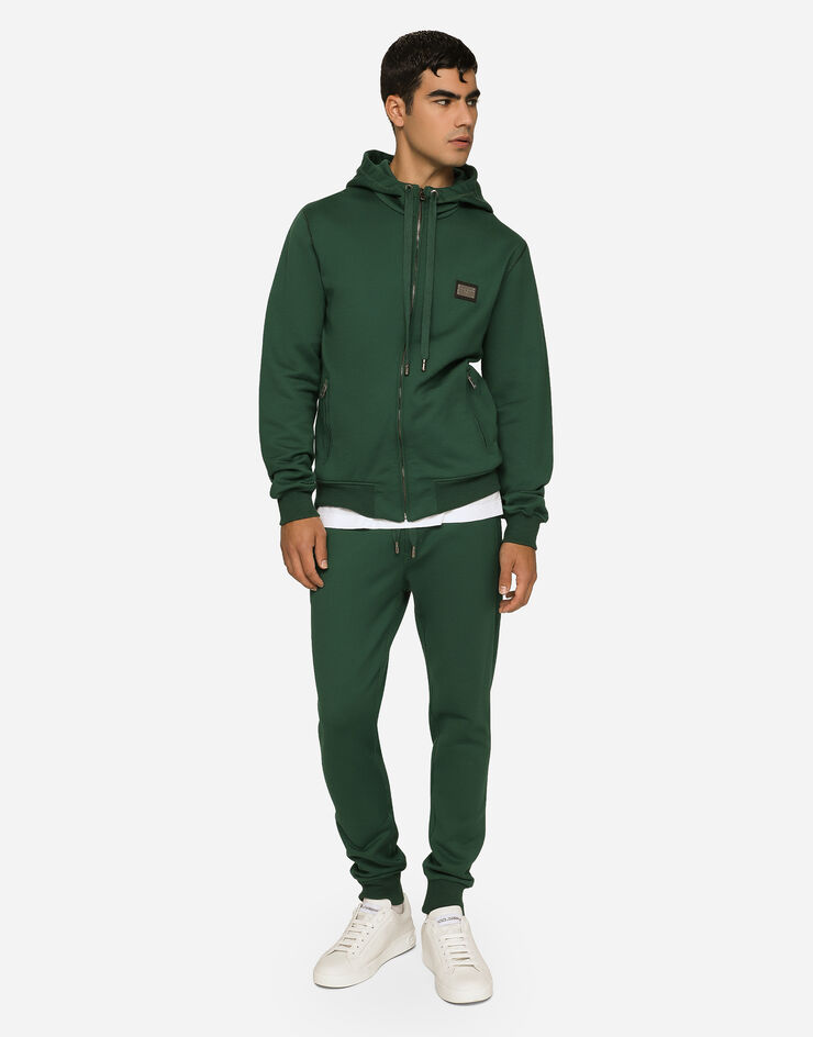 Dolce&Gabbana Jersey jogging pants with branded tag Multicolor GVXQHTG7F2G