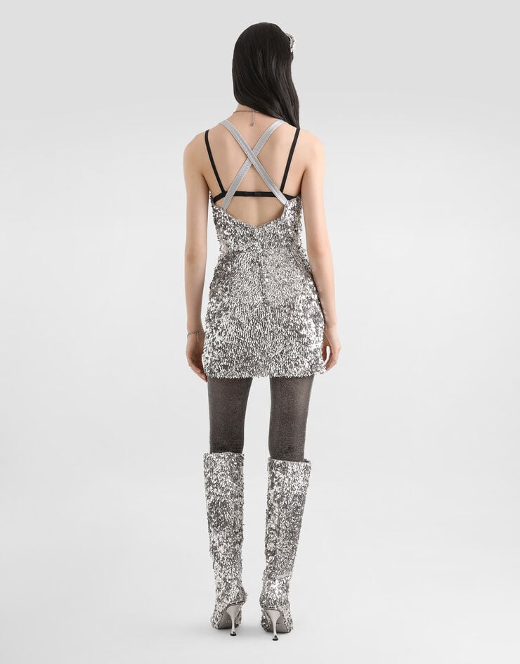 Dolce & Gabbana Sequin dress Silver F60GBTFLSMC