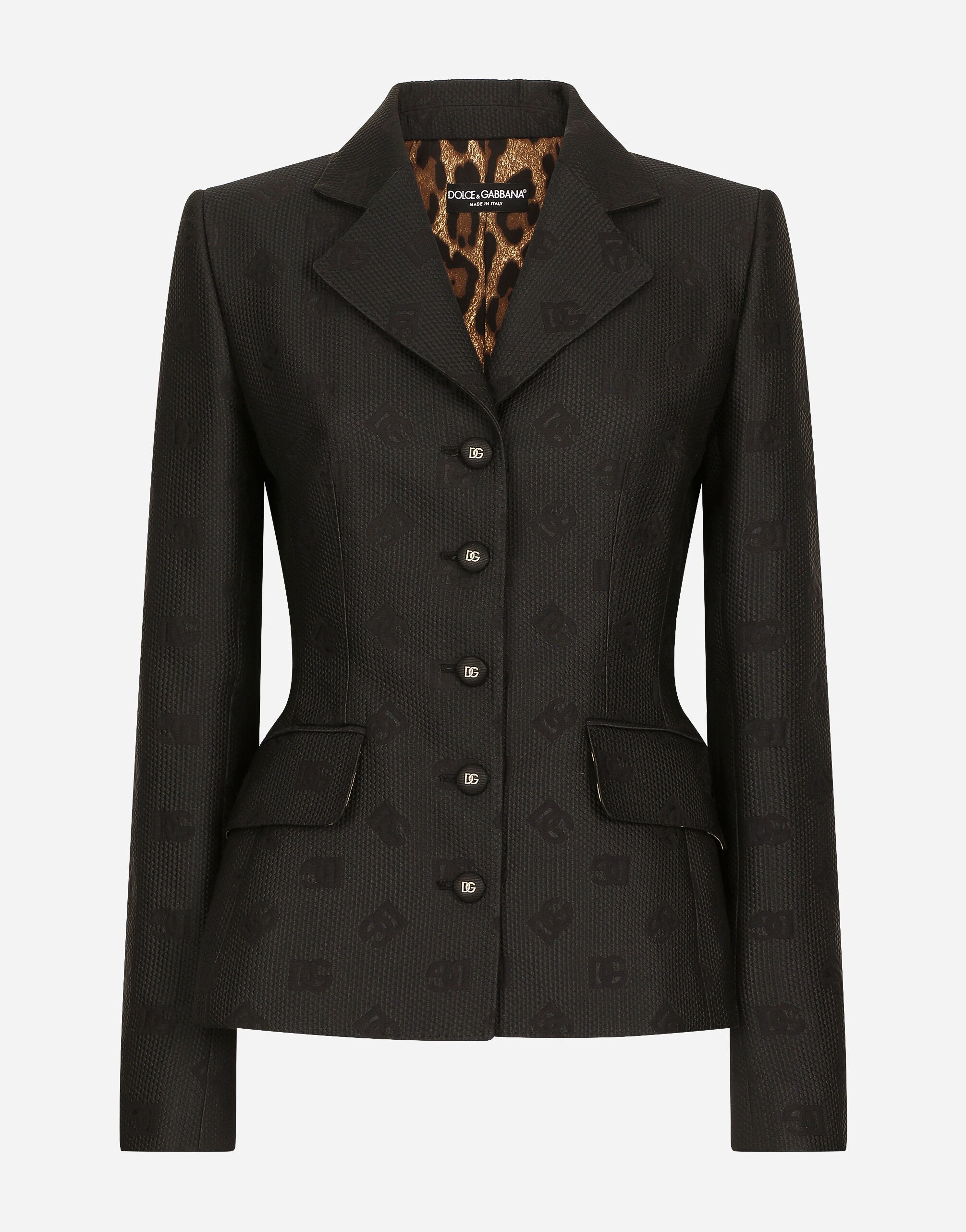 Dolce & Gabbana Quilted jacquard Dolce jacket with DG logo Print F29UDTIS1P4