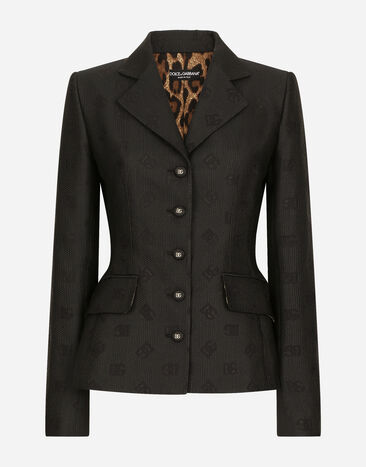 Dolce & Gabbana Quilted jacquard Dolce jacket with DG logo Black F29MCTFUBE7