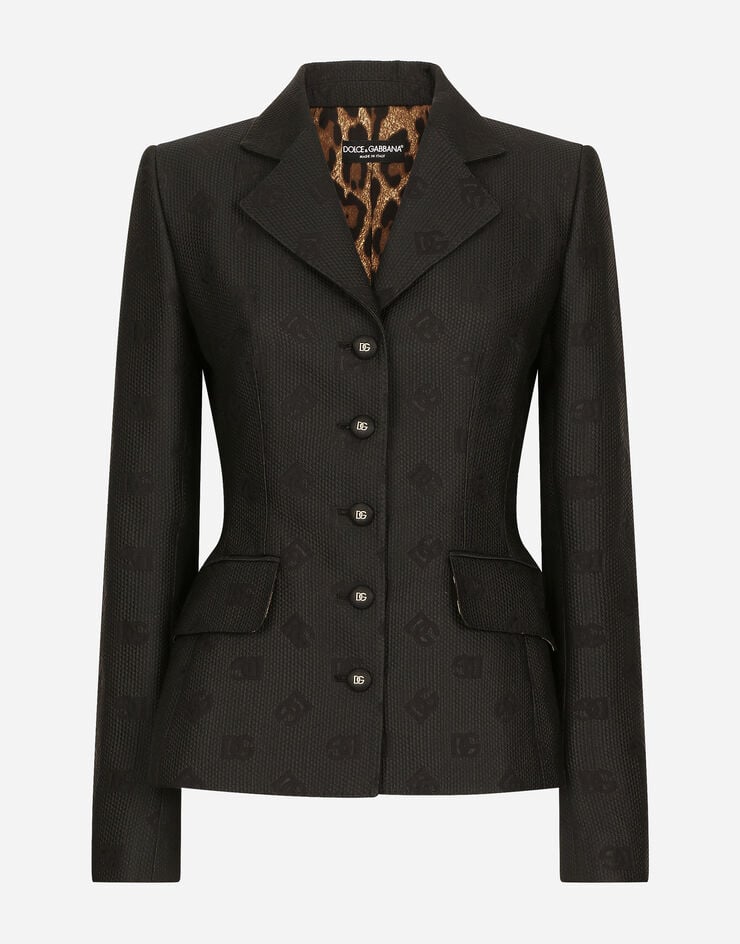 Dolce & Gabbana Quilted jacquard Dolce jacket with DG logo Black F26CHTHJMOW