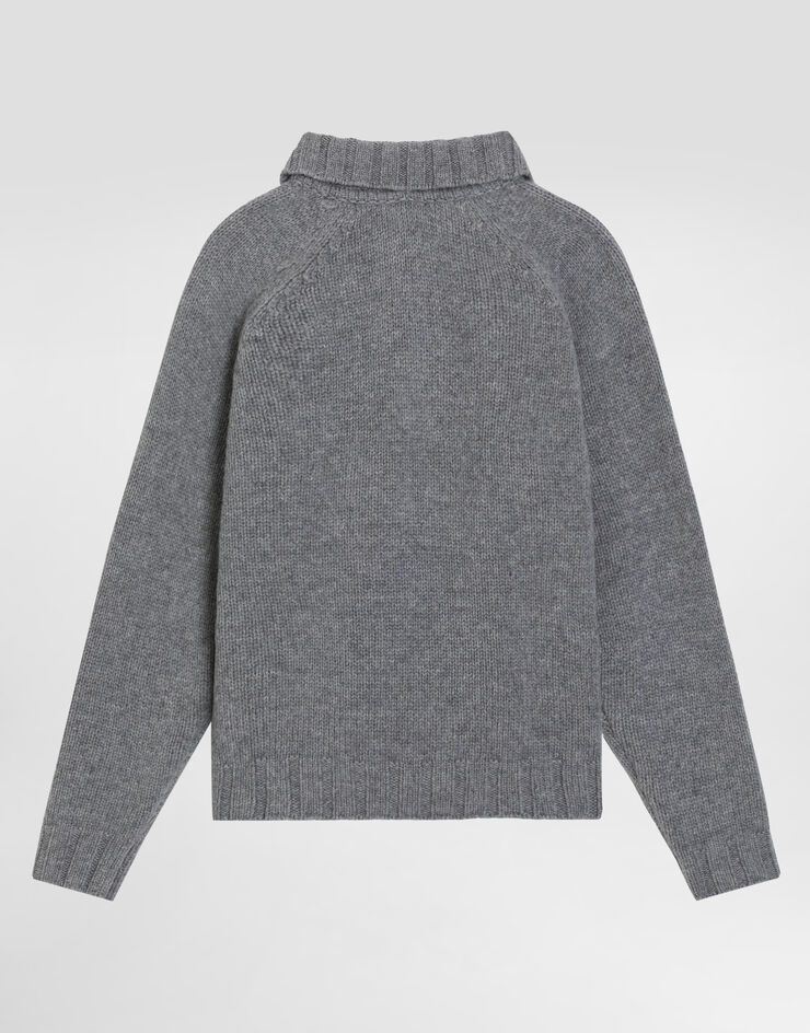 Dolce & Gabbana Wool and cashmere polo shirt Grey L4KWI0JGMBA