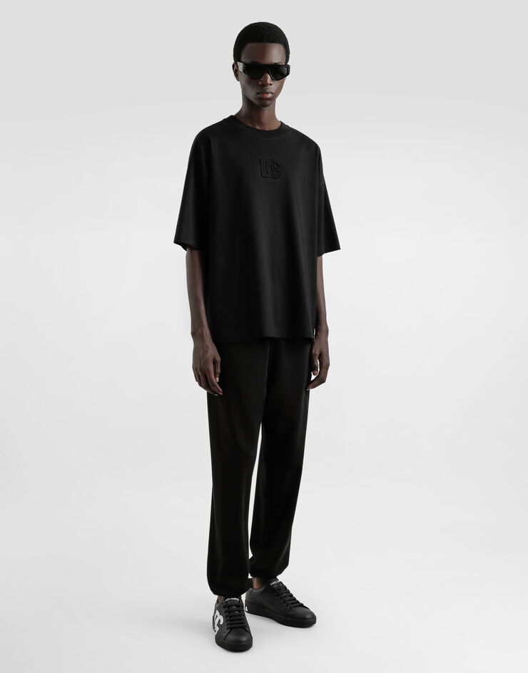 Dolce & Gabbana Camiseta de algodón con logotipo Negro G8SJ7ZG7O2T