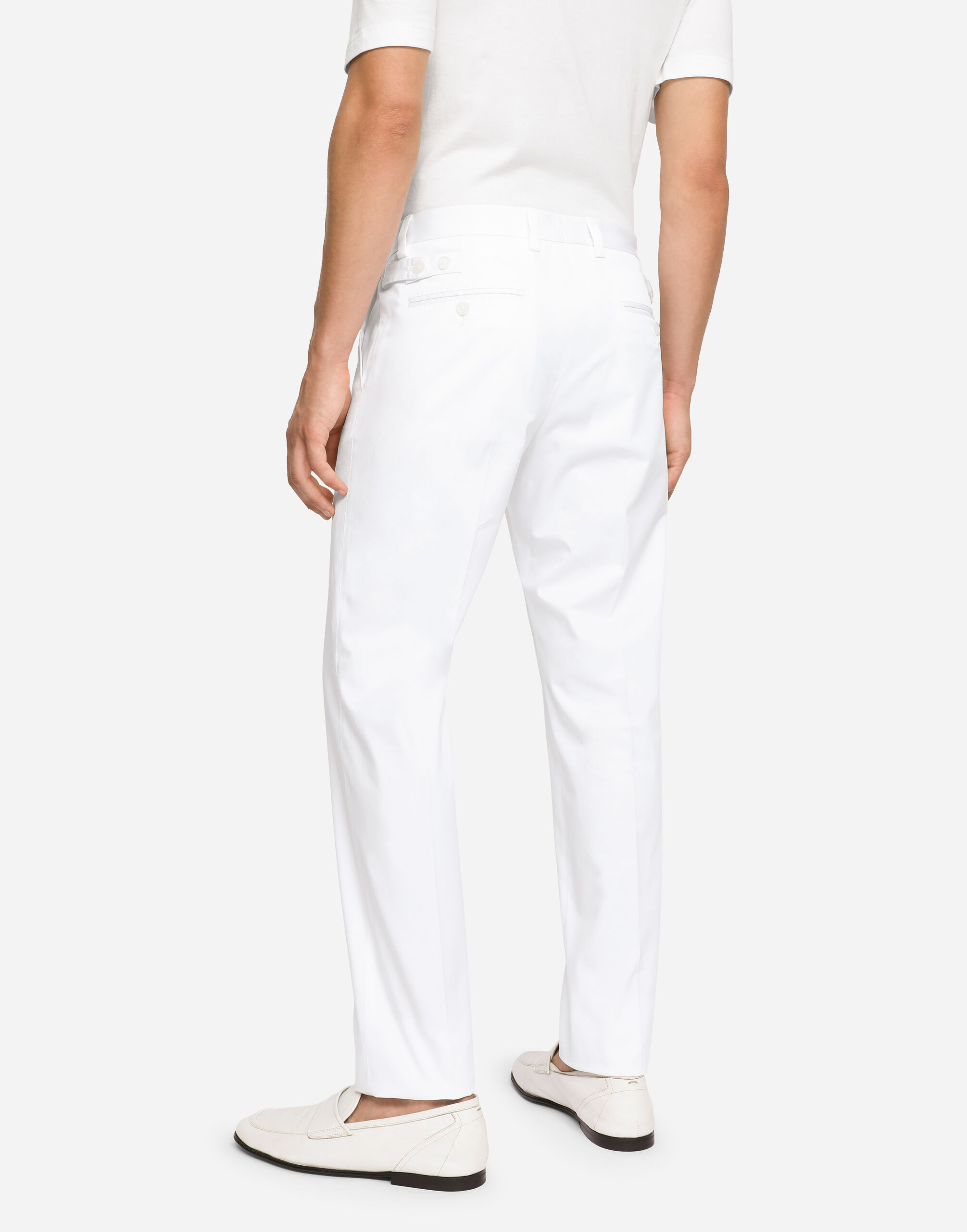 ホワイトのメンズ Stretch cotton pants | Dolce&Gabbana®