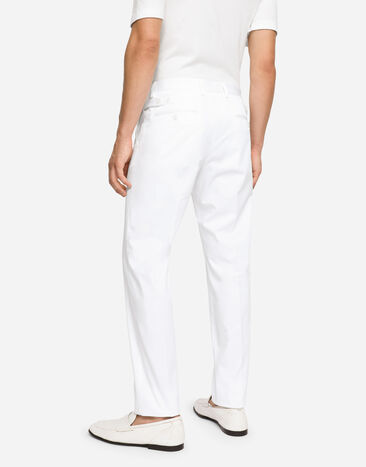 Dolce&Gabbana سروال قطني مرن أبيض GY6IETFUFJR