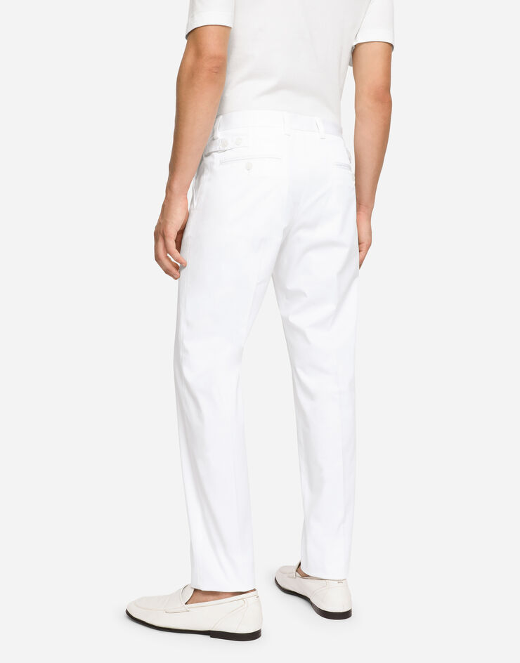 Dolce&Gabbana Pantalon en coton stretch Blanc GY6IETFUFJR