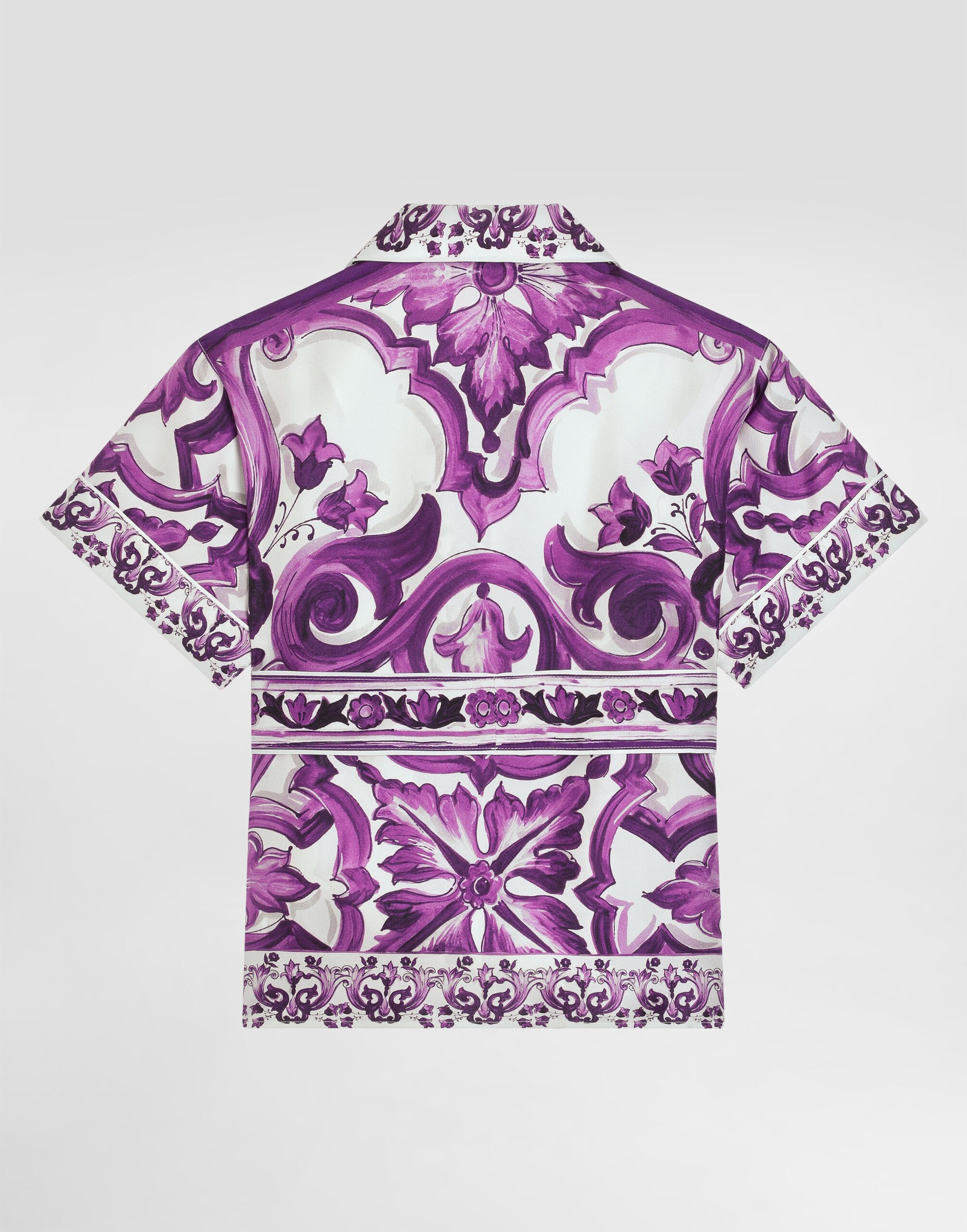 Multicolorのガールズ Majolica-print twill shirt | Dolce&Gabbana®
