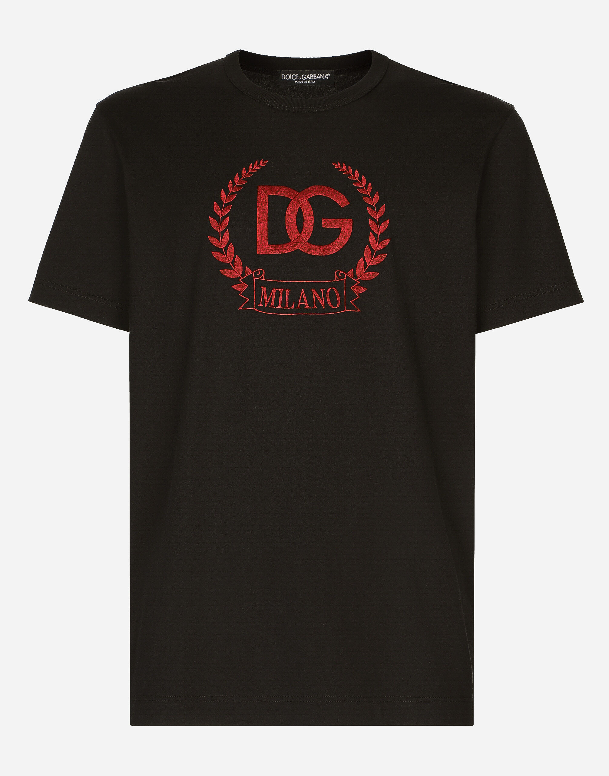 Dolce & Gabbana Cotton T-shirt with DG Milano logo embroidery White CS2079AO666