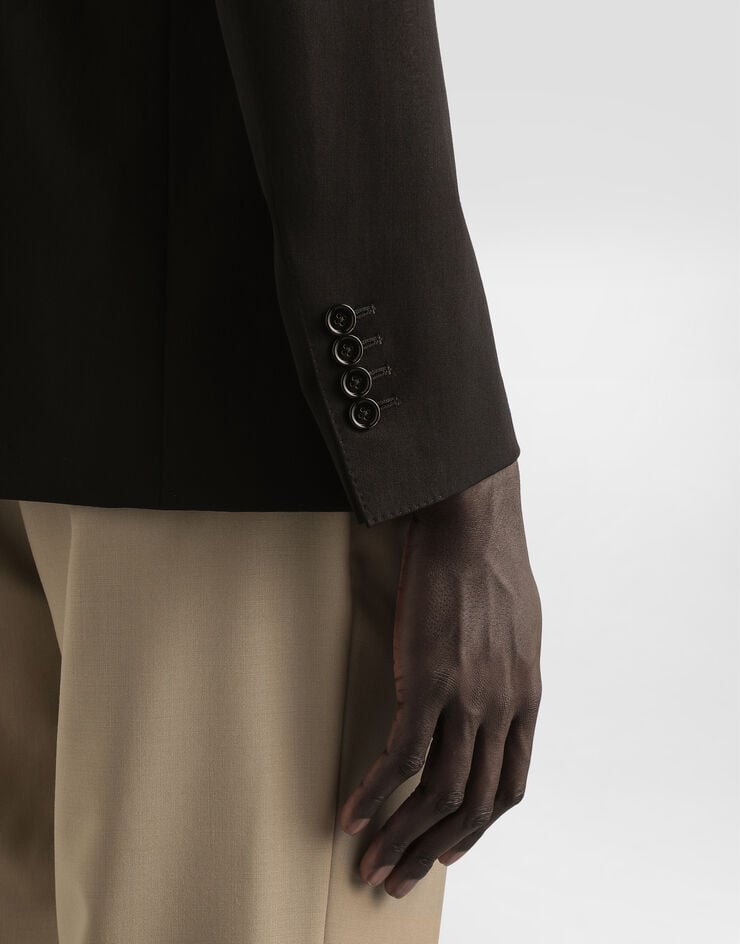 Dolce & Gabbana Single-breasted sicilia light jacket in bistretch wool canvas Black G2TV4ZFUBGB