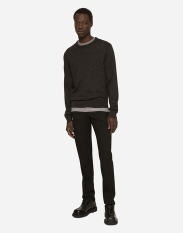 Dolce & Gabbana Crewneck sweater in cashmere Grey GX412TJAWLA