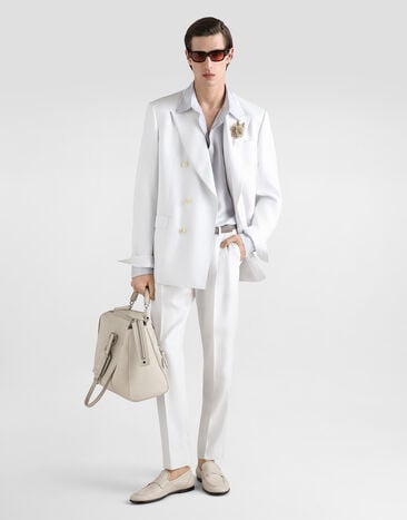 Dolce & Gabbana Veste Sicilia Light en viscose avec boutonnage croisé White G2QS7TFU8CQ