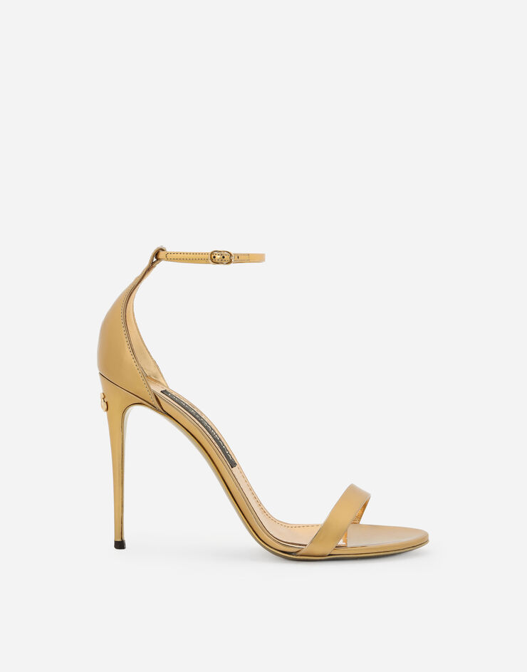 Dolce & Gabbana Mirrored-effect calfskin sandals Gold CR1339AY828